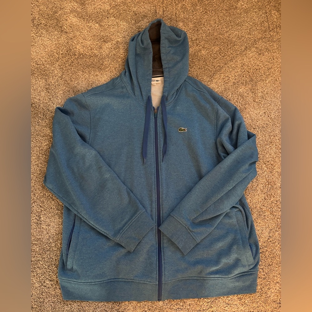 Lacoste Men's Zip-Up Blue Sweater